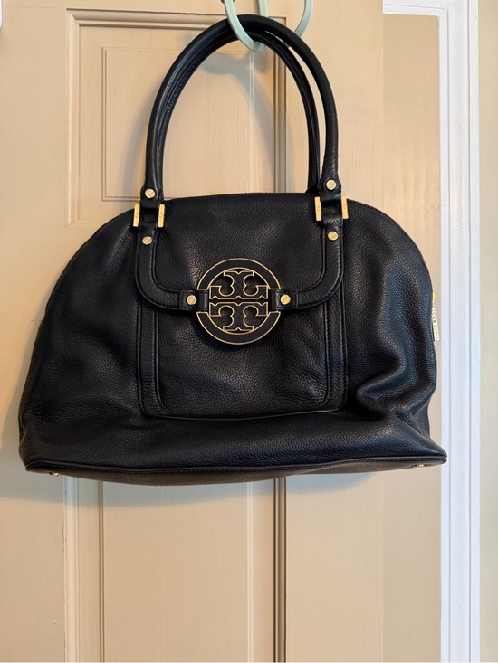 Tory Burch Handbags - Tory Burch Black Leather Miller Dome Satchel with Gold Logo